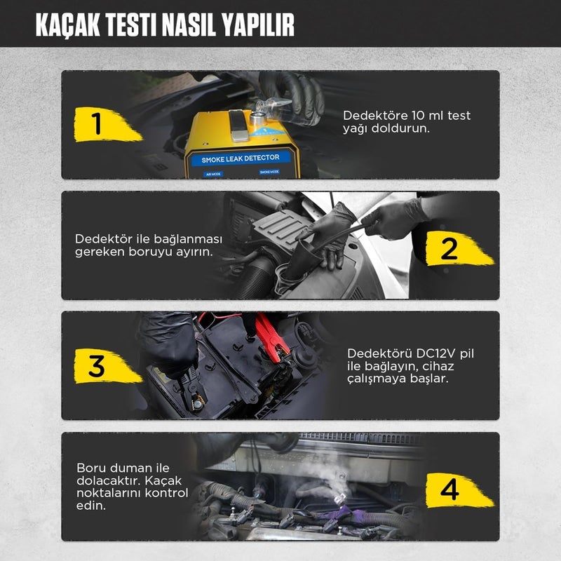 Autool Automotive Smoke Machine 12V Car Pipe System Leak Detector Fuel Leakage Diagnostic Tester for Car, Motorcycle, Truck and More - Image 2